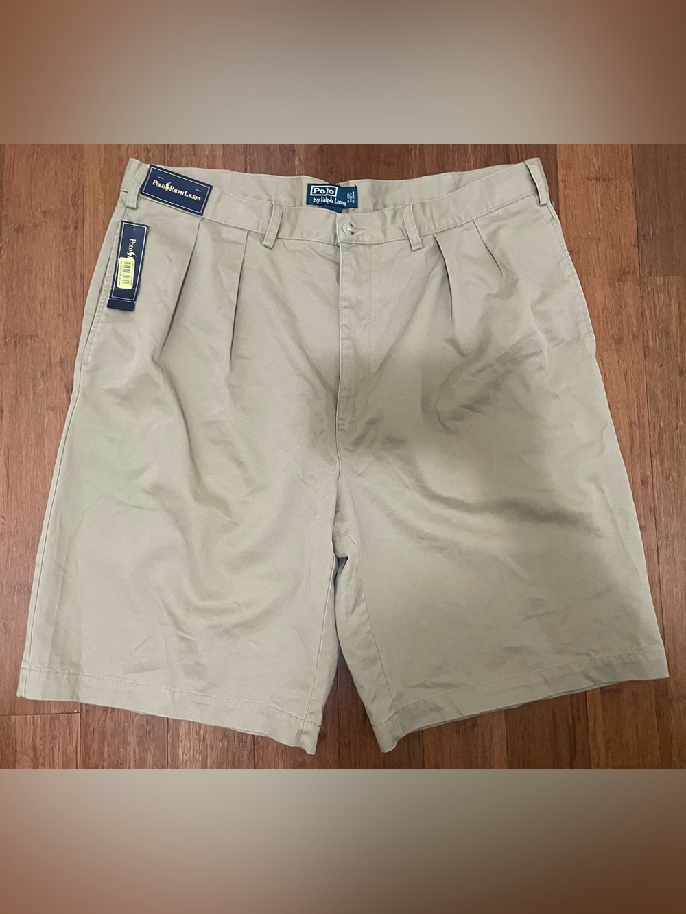 Polo Ralph Lauren Shorts NWT Beige 42 Tall Vintage Pleated